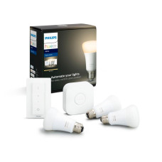 SET 3 KIT smart LED Philips, soclu E27, putere 9W, forma clasic, lumina alb calda, alimentare 220 - 240 V, 
