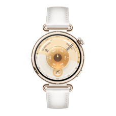 Smartwatch Watch GT 6, 41MM, Gold Stainless Steel Case, White Composite Leather Strap 