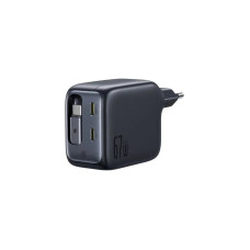 INCARCATOR retea Baseus EnerCore CJ11, Quick Charge 67W, 2 x USB Type-C, cablu USB Type-C retractabil integrat, negru 