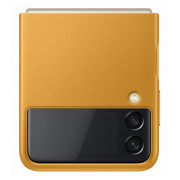 HUSA Smartphone Samsung, pt Galaxy Z Flip3, tip back cover (protectie spate), piele, ultrasubtire, galben, 